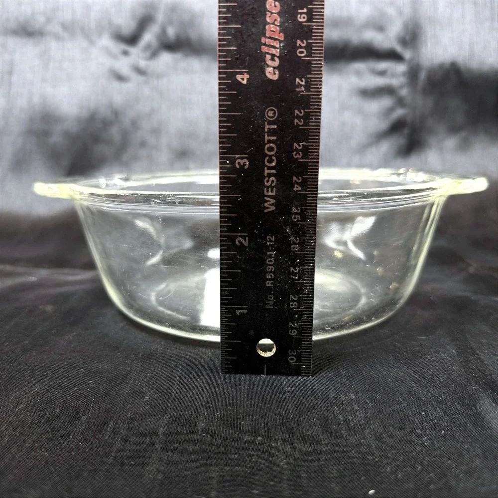 Vintage 4pc Fire-King Clear Glass Baking Casserole Set 1 - 1qt & 3 - 8oz Pieces